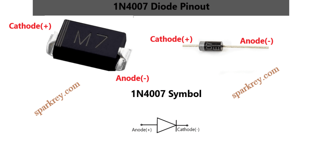 1n4007 Diode Pinout Equivalent And Specification Sparkrey